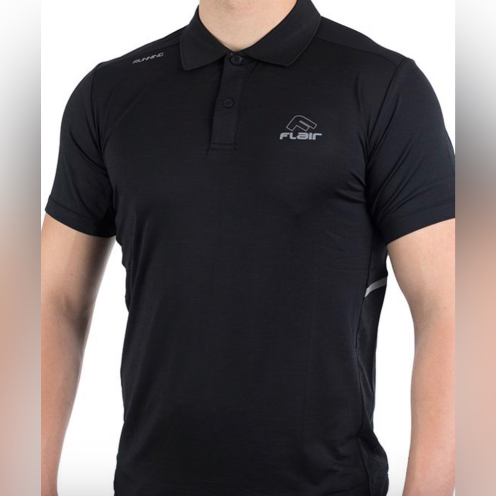 FLAIR European Sport Running Breathable Polyester Short Sleeve Polo Shirt Size M